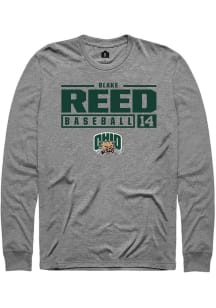 Blake Reed  Ohio Bobcats Graphite Rally NIL Stacked Box Long Sleeve T Shirt