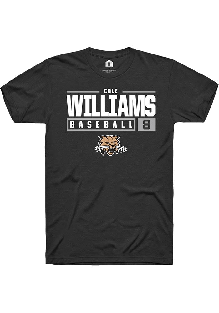 Cole Williams Ohio Bobcats Rally NIL Stacked Box Short Sleeve T Shirt