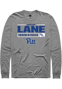 Endeyah Lane  Pitt Panthers Grey Rally NIL Stacked Box Long Sleeve T Shirt
