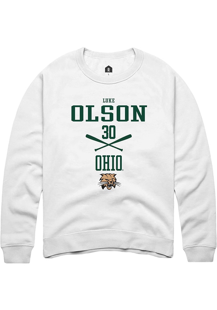 Luke Olson Rally Ohio Bobcats Mens NIL Sport Icon Long Sleeve Crew Sweatshirt