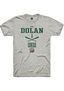 Nick Dolan  Ohio Bobcats Ash Rally NIL Sport Icon Short Sleeve T Shirt