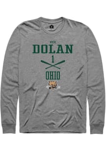 Nick Dolan  Ohio Bobcats Graphite Rally NIL Sport Icon Long Sleeve T Shirt