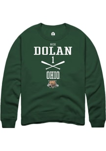 Nick Dolan  Rally Ohio Bobcats Mens Green NIL Sport Icon Long Sleeve Crew Sweatshirt