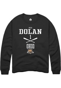 Nick Dolan  Rally Ohio Bobcats Mens Black NIL Sport Icon Long Sleeve Crew Sweatshirt