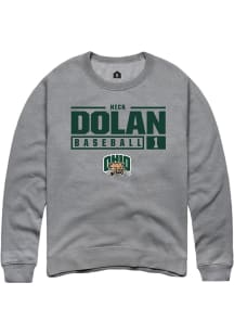 Nick Dolan  Rally Ohio Bobcats Mens Graphite NIL Stacked Box Long Sleeve Crew Sweatshirt