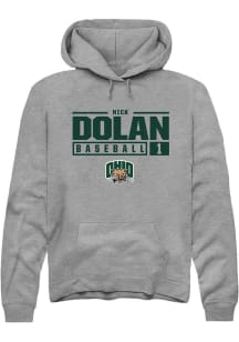 Nick Dolan  Rally Ohio Bobcats Mens Graphite NIL Stacked Box Long Sleeve Hoodie