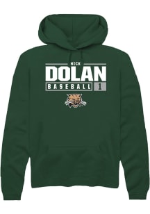 Nick Dolan  Rally Ohio Bobcats Mens Green NIL Stacked Box Long Sleeve Hoodie