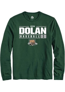 Nick Dolan  Ohio Bobcats Green Rally NIL Stacked Box Long Sleeve T Shirt