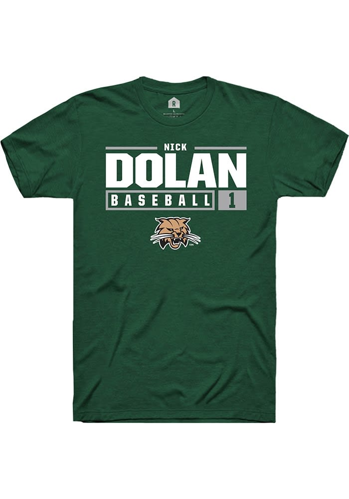 Nick Dolan Ohio Bobcats Rally NIL Stacked Box Short Sleeve T Shirt