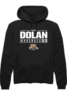 Nick Dolan  Rally Ohio Bobcats Mens Black NIL Stacked Box Long Sleeve Hoodie