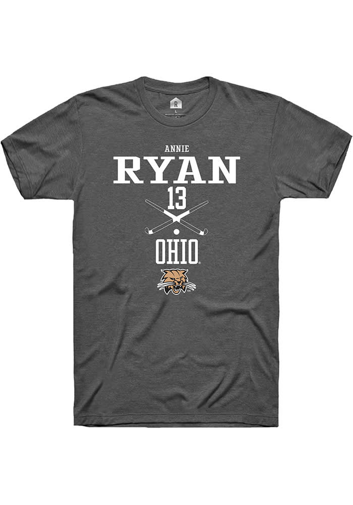 Annie Ryan  Ohio Bobcats Dark Grey Rally NIL Sport Icon Short Sleeve T Shirt