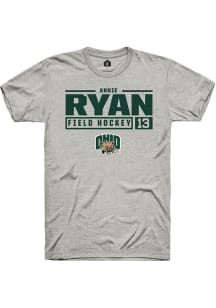 Annie Ryan  Ohio Bobcats Ash Rally NIL Stacked Box Short Sleeve T Shirt