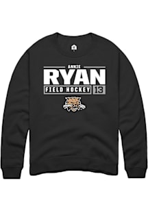 Annie Ryan  Rally Ohio Bobcats Mens Black NIL Stacked Box Long Sleeve Crew Sweatshirt