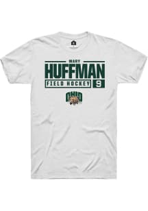 Mary Huffman  Ohio Bobcats White Rally NIL Stacked Box Short Sleeve T Shirt