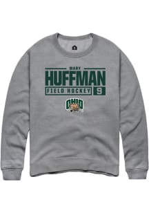 Mary Huffman  Rally Ohio Bobcats Mens Graphite NIL Stacked Box Long Sleeve Crew Sweatshirt