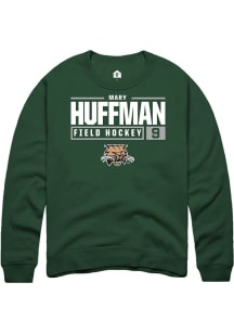 Mary Huffman  Rally Ohio Bobcats Mens Green NIL Stacked Box Long Sleeve Crew Sweatshirt