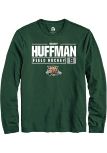 Mary Huffman  Ohio Bobcats Green Rally NIL Stacked Box Long Sleeve T Shirt