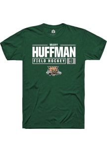 Mary Huffman  Ohio Bobcats Green Rally NIL Stacked Box Short Sleeve T Shirt