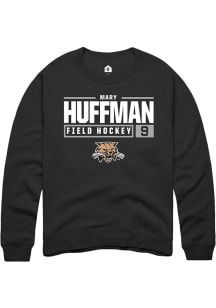 Mary Huffman  Rally Ohio Bobcats Mens Black NIL Stacked Box Long Sleeve Crew Sweatshirt