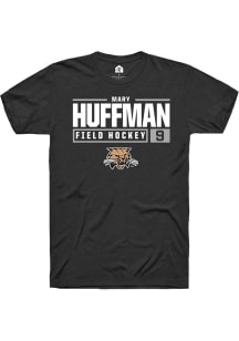 Mary Huffman  Ohio Bobcats Black Rally NIL Stacked Box Short Sleeve T Shirt