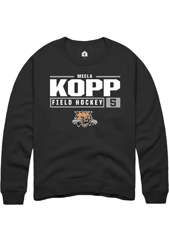 Meela Kopp Rally Ohio Bobcats Mens NIL Stacked Box Long Sleeve Crew Sweatshirt