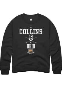 Zoe Collins  Rally Ohio Bobcats Mens Black NIL Sport Icon Long Sleeve Crew Sweatshirt