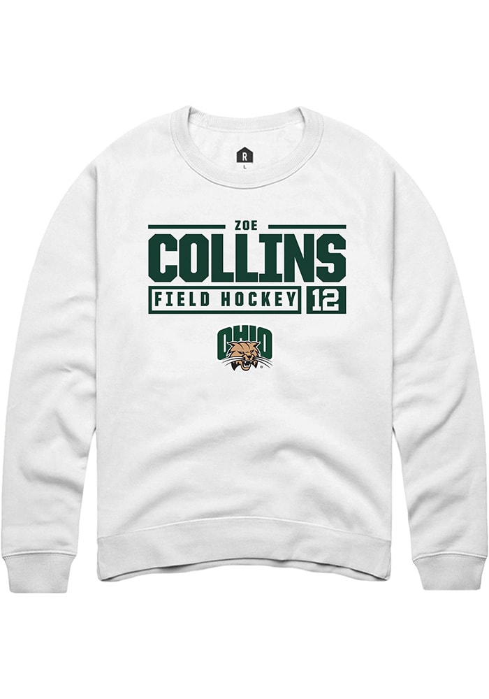 Zoe Collins Rally Ohio Bobcats Mens NIL Stacked Box Long Sleeve Crew Sweatshirt