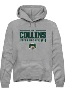 Zoe Collins  Rally Ohio Bobcats Mens Graphite NIL Stacked Box Long Sleeve Hoodie