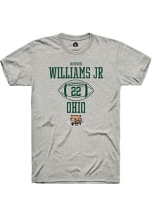 Adonis Williams Jr.  Ohio Bobcats Ash Rally NIL Sport Icon Short Sleeve T Shirt