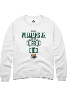 Adonis Williams Jr.  Rally Ohio Bobcats Mens White NIL Sport Icon Long Sleeve Crew Sweatshirt