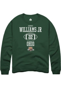 Adonis Williams Jr.  Rally Ohio Bobcats Mens Green NIL Sport Icon Long Sleeve Crew Sweatshirt