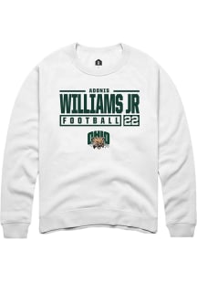 Adonis Williams Jr.  Rally Ohio Bobcats Mens White NIL Stacked Box Long Sleeve Crew Sweatshirt