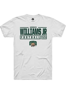 Adonis Williams Jr.  Ohio Bobcats White Rally NIL Stacked Box Short Sleeve T Shirt