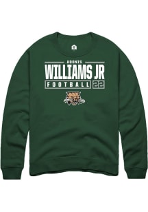 Adonis Williams Jr.  Rally Ohio Bobcats Mens Green NIL Stacked Box Long Sleeve Crew Sweatshirt