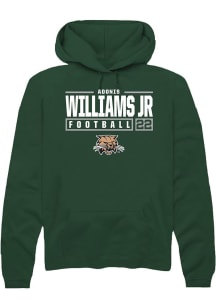 Adonis Williams Jr.  Rally Ohio Bobcats Mens Green NIL Stacked Box Long Sleeve Hoodie