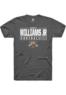 Adonis Williams Jr.  Ohio Bobcats Dark Grey Rally NIL Stacked Box Short Sleeve T Shirt