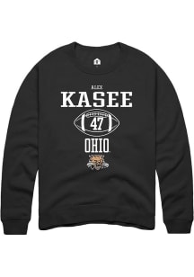 Alex Kasee  Rally Ohio Bobcats Mens Black NIL Sport Icon Long Sleeve Crew Sweatshirt