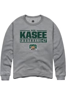 Alex Kasee  Rally Ohio Bobcats Mens Graphite NIL Stacked Box Long Sleeve Crew Sweatshirt