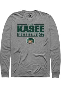 Alex Kasee  Ohio Bobcats Graphite Rally NIL Stacked Box Long Sleeve T Shirt