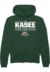 Alex Kasee  Rally Ohio Bobcats Mens Green NIL Stacked Box Long Sleeve Hoodie