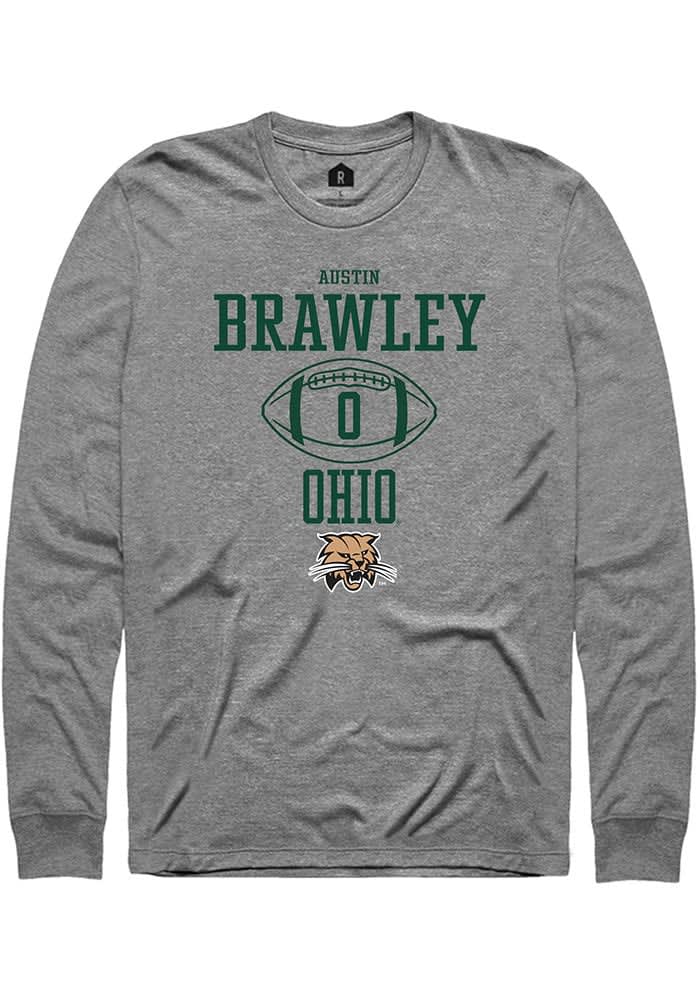 Austin Brawley  Ohio Bobcats Graphite Rally NIL Sport Icon Long Sleeve T Shirt