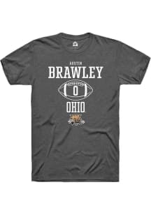 Austin Brawley  Ohio Bobcats Dark Grey Rally NIL Sport Icon Short Sleeve T Shirt