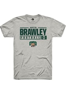 Austin Brawley  Ohio Bobcats Ash Rally NIL Stacked Box Short Sleeve T Shirt