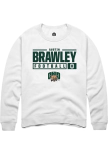 Austin Brawley  Rally Ohio Bobcats Mens White NIL Stacked Box Long Sleeve Crew Sweatshirt