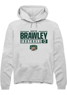 Austin Brawley  Rally Ohio Bobcats Mens White NIL Stacked Box Long Sleeve Hoodie