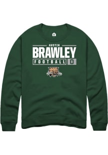 Austin Brawley  Rally Ohio Bobcats Mens Green NIL Stacked Box Long Sleeve Crew Sweatshirt