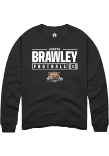 Austin Brawley  Rally Ohio Bobcats Mens Black NIL Stacked Box Long Sleeve Crew Sweatshirt