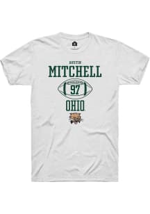 Austin Mitchell  Ohio Bobcats White Rally NIL Sport Icon Short Sleeve T Shirt