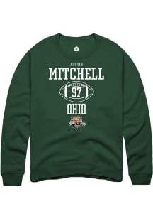 Austin Mitchell  Rally Ohio Bobcats Mens Green NIL Sport Icon Long Sleeve Crew Sweatshirt