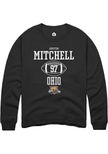 Austin Mitchell  Rally Ohio Bobcats Mens Black NIL Sport Icon Long Sleeve Crew Sweatshirt